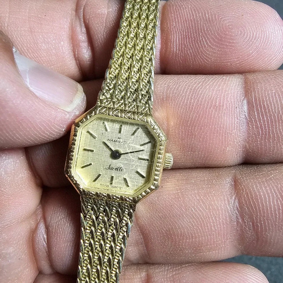 Hamilton Saville Swiss Quartz Watch Gold Tone 8164 Not Working For Parts/repair - Picture 1 of 7